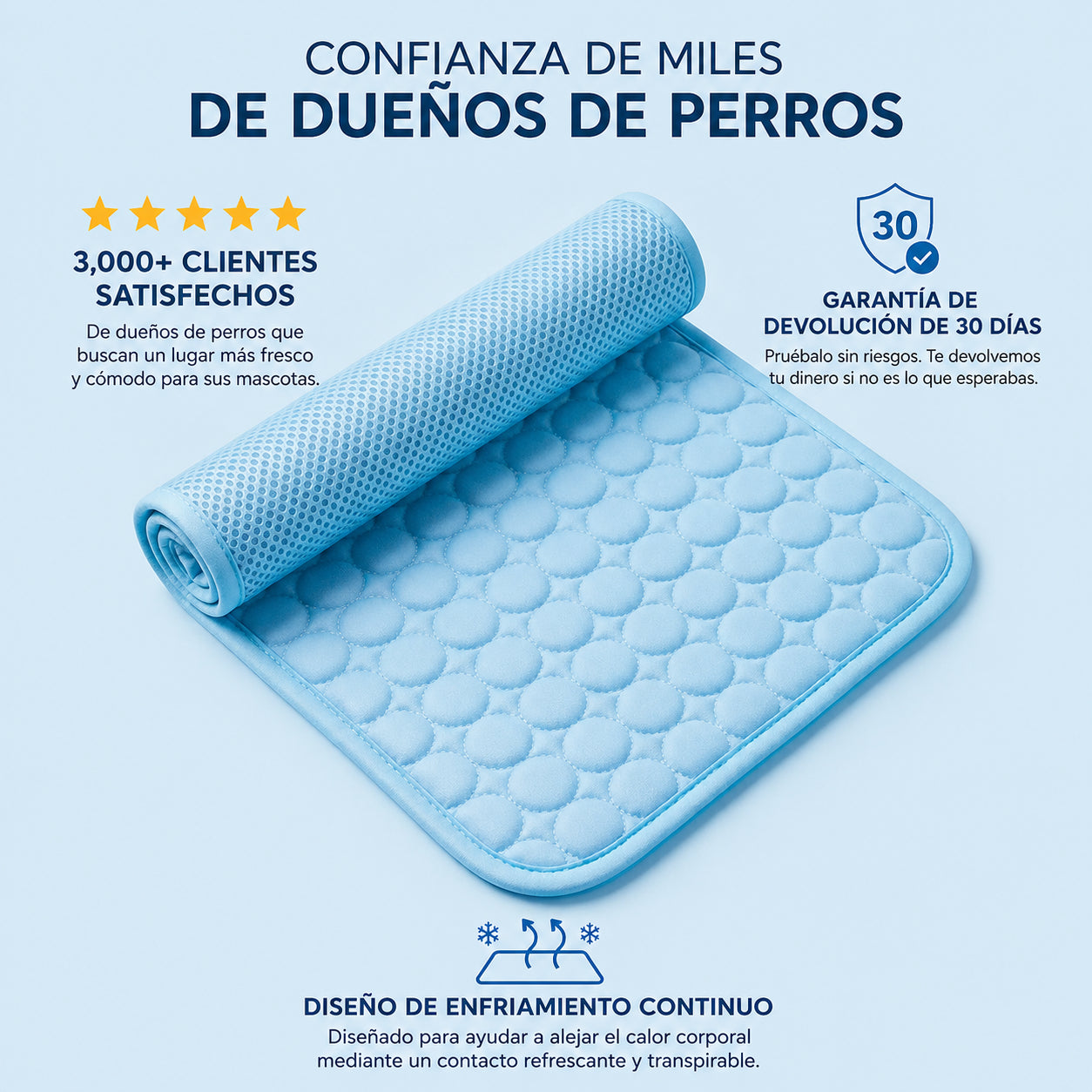 La alfombra refrescante que mantiene a tu perro fresco durante horas.